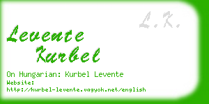 levente kurbel business card